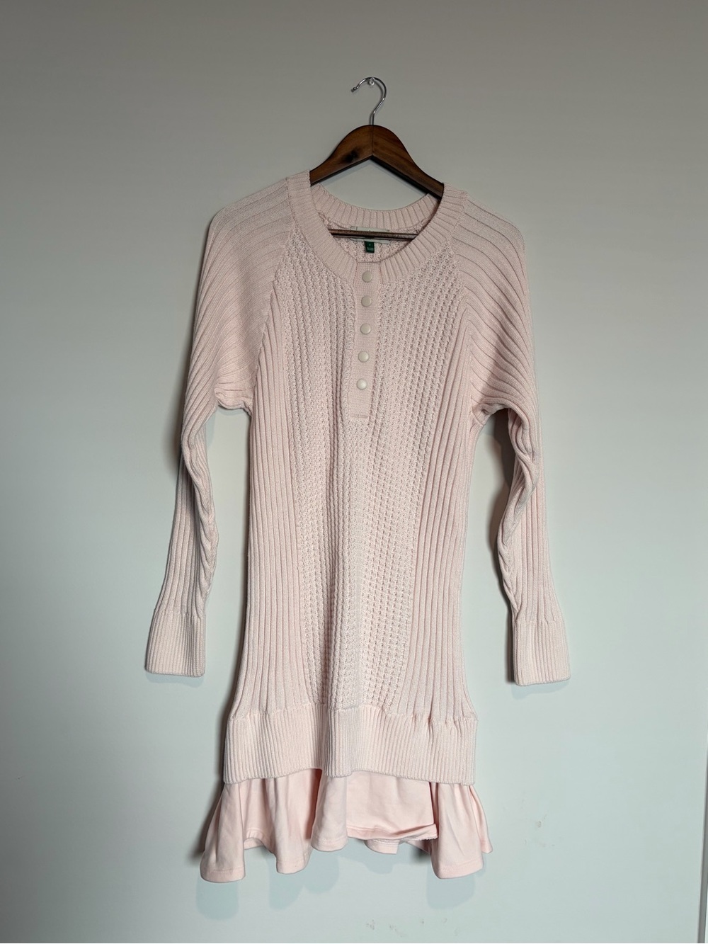 Daily Practice Anthropologie NWT Pink Twofer Sweater Dress M $158 Coquette